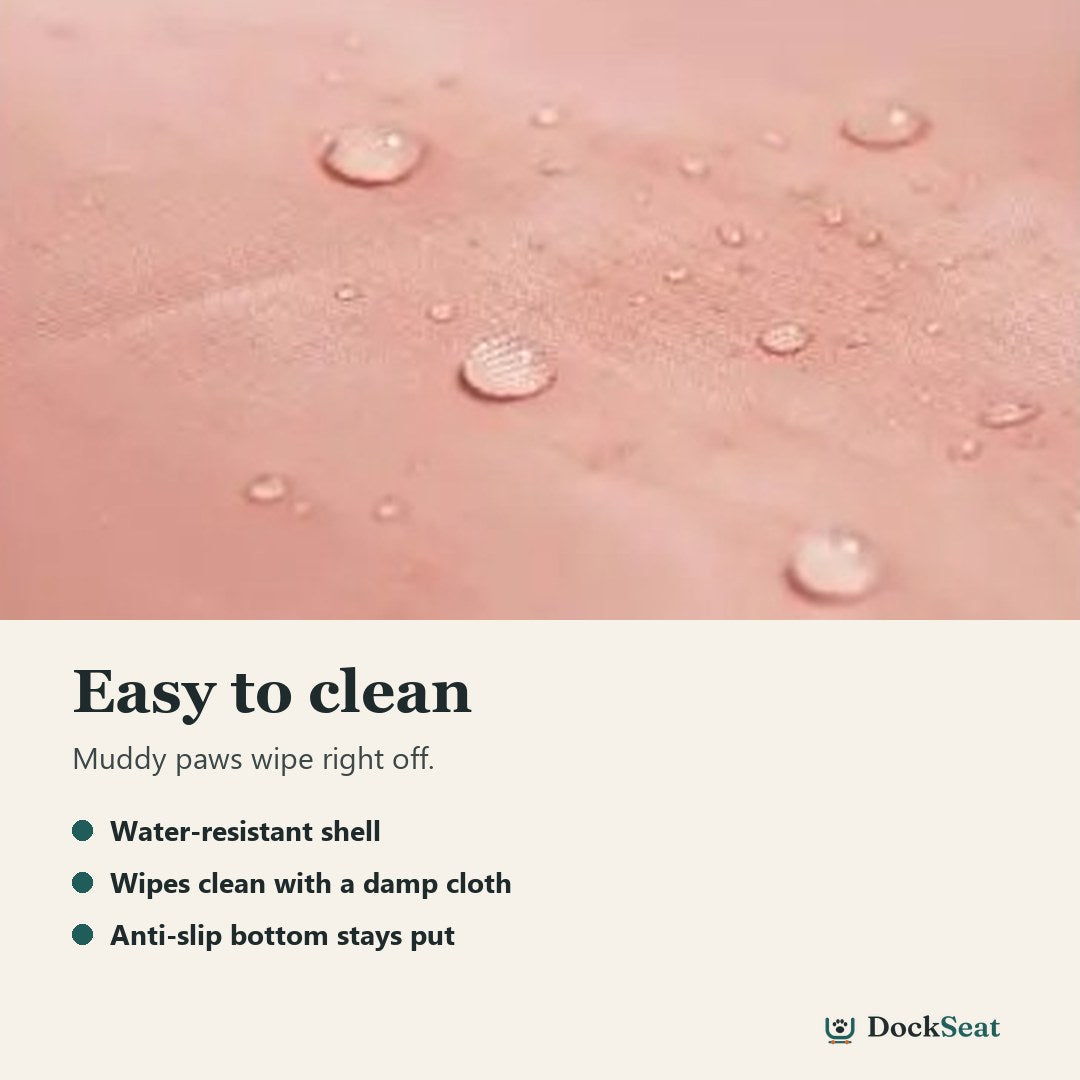 Water beading on the water-resistant DockSeat shell