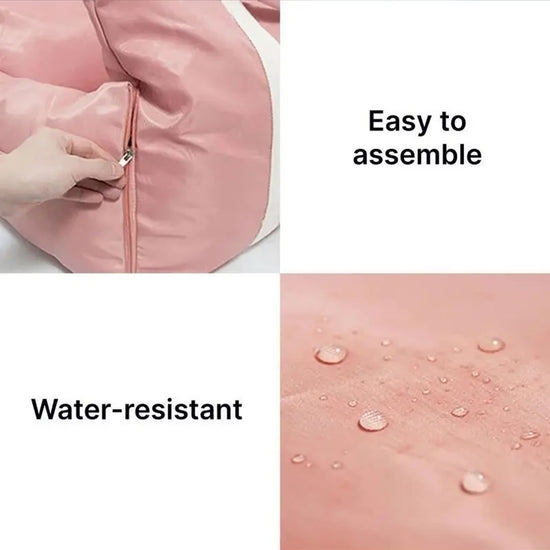 Close-ups of the water-resistant, wipe-clean DockSeat shell